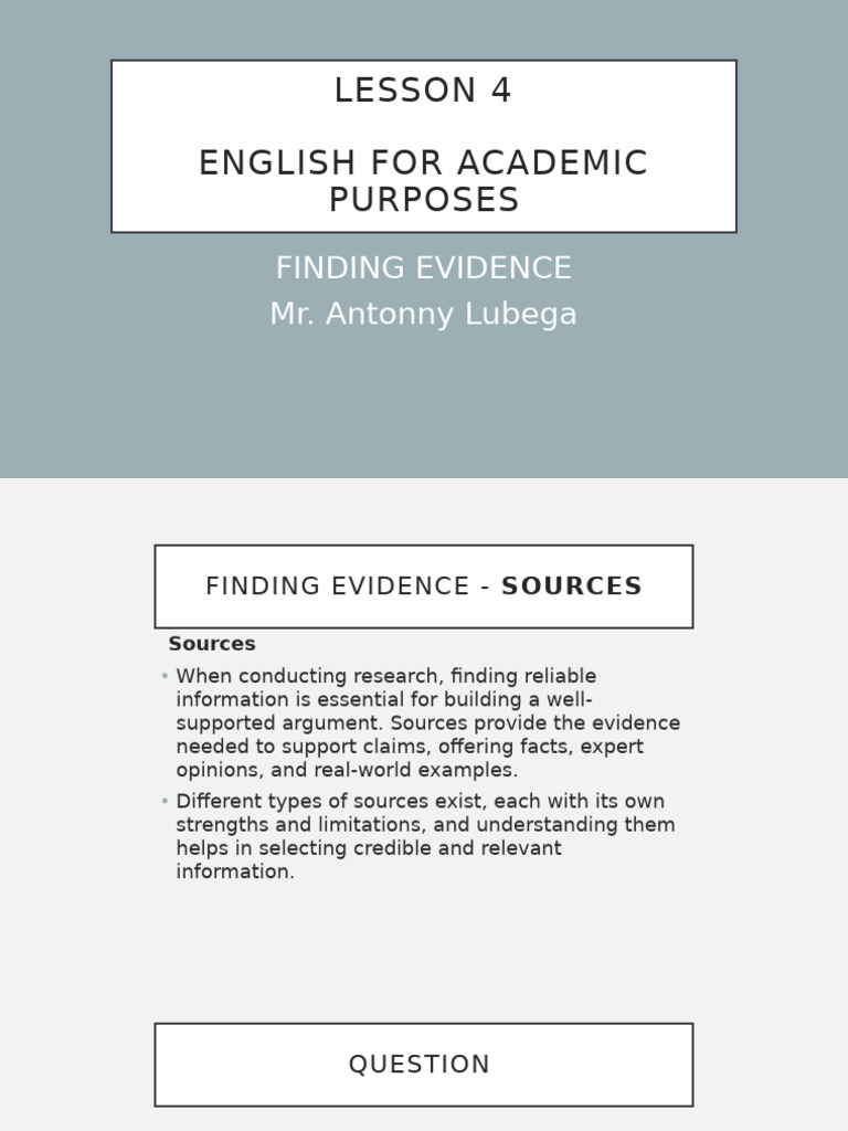 Finding Evidence in Academic Research | PDF | Primary Sources | Argument