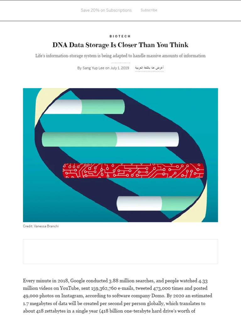 DNA Data Storage Is Closer Than You Think - Scientific American-1 | PDF ...