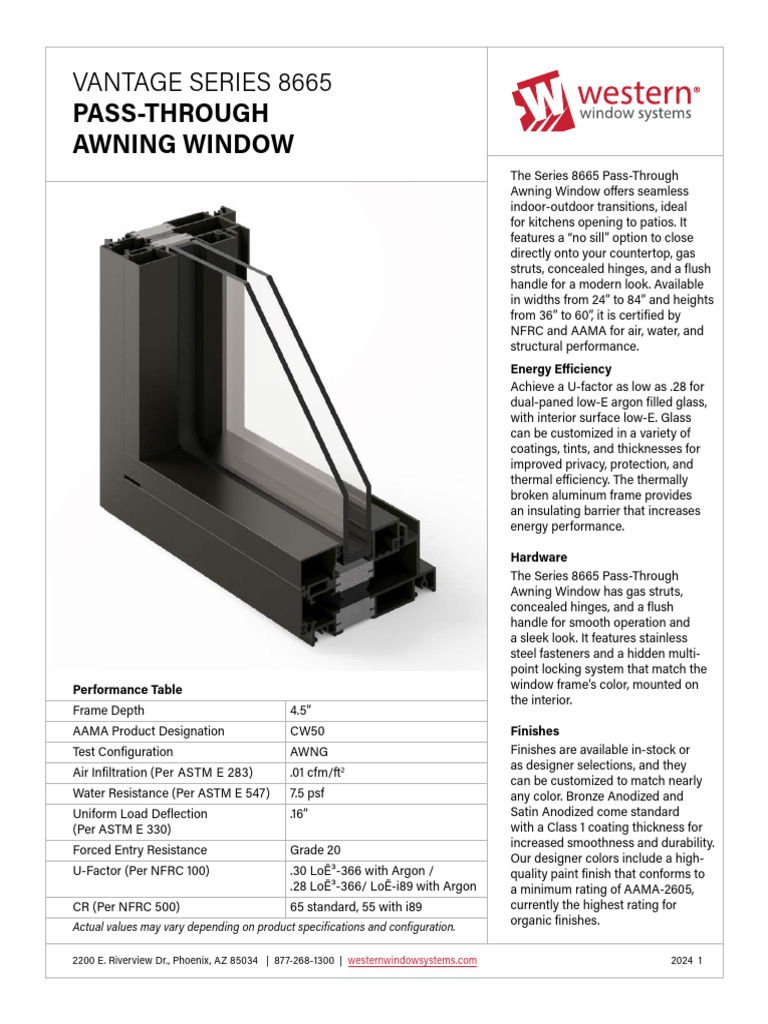 Vantage Series 8665 Awning Window | PDF | Window | Building Engineering