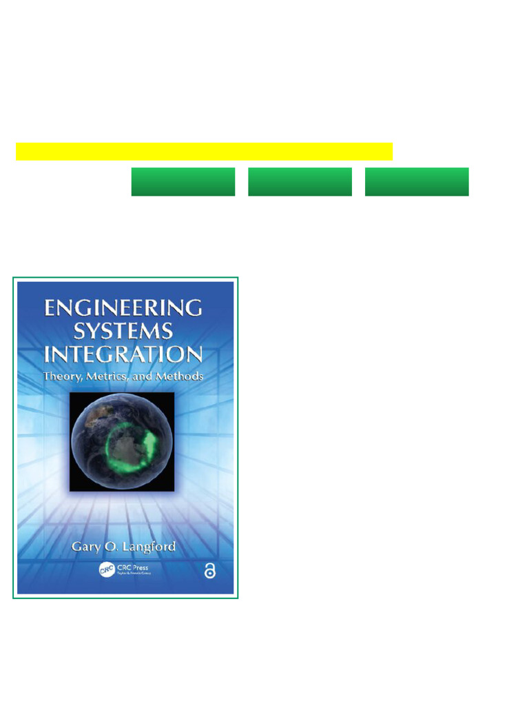 Engineering Systems Integration Theory Metrics and Methods 1st Edition ...