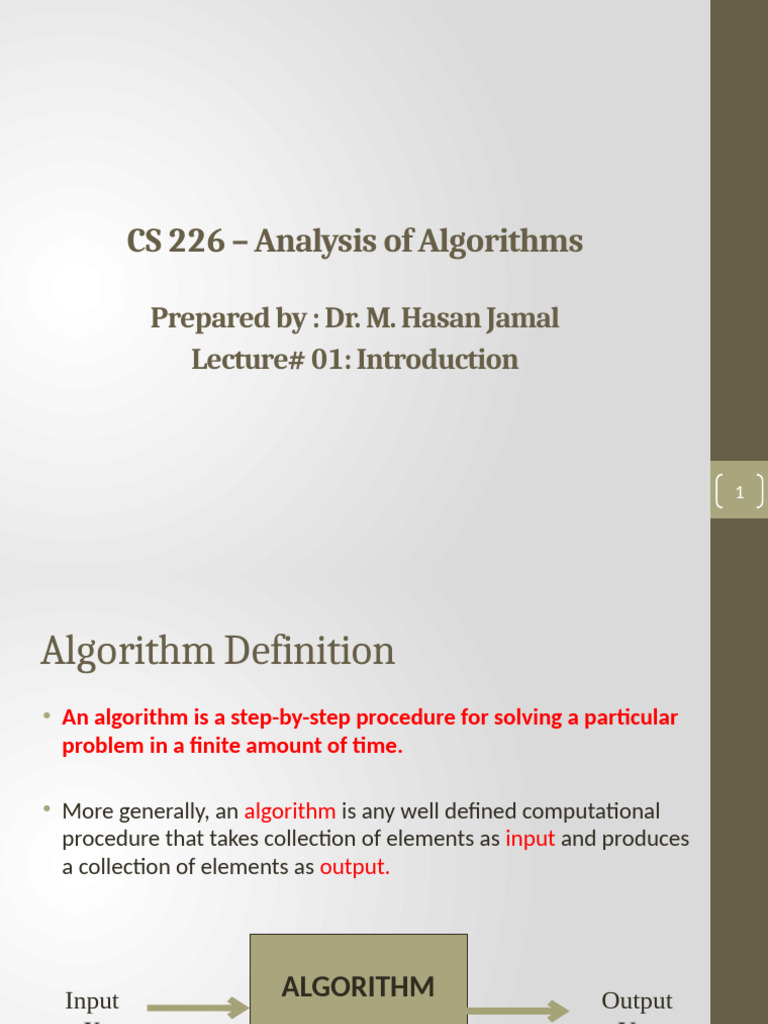 Introduction to Algorithms in CS 226 | PDF | Time Complexity | Algorithms