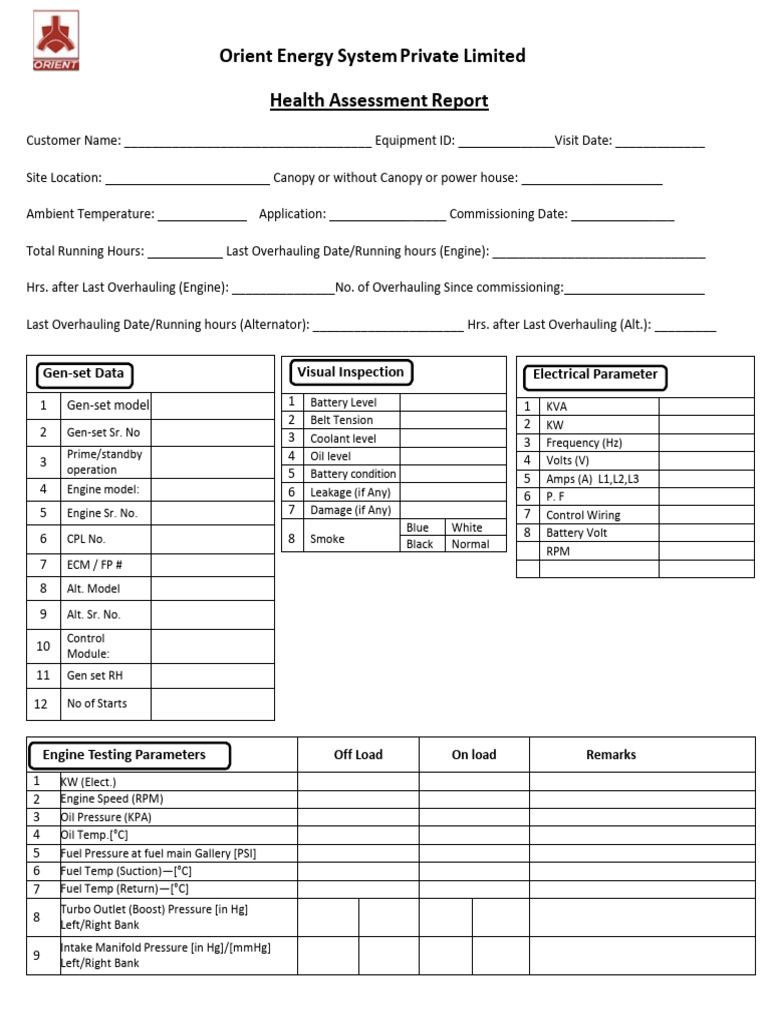 Equipment Health Assessment Report | PDF | Turbocharger | Engines