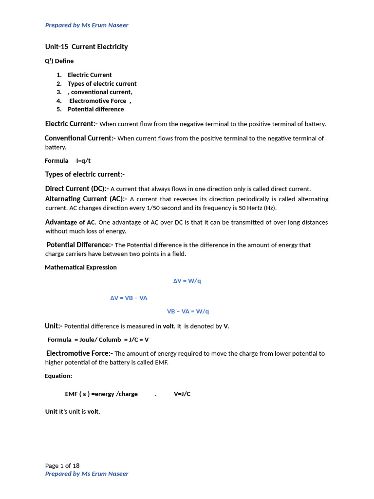 Understanding Electric Current and Circuits | PDF | Series And Parallel ...