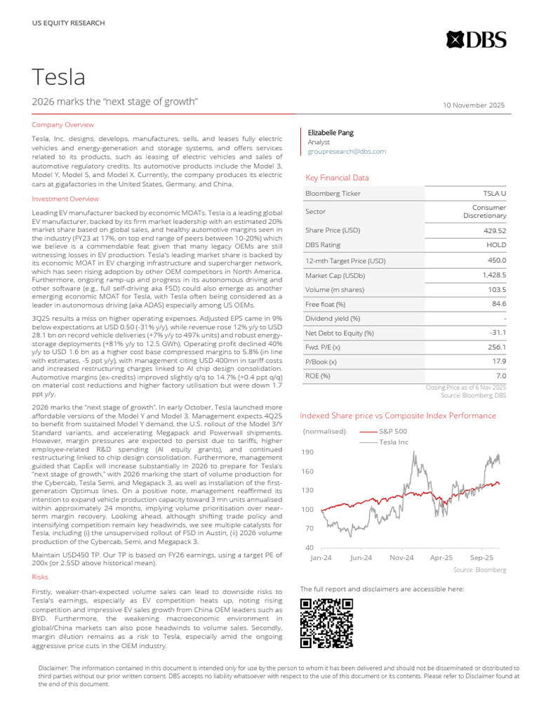 Tesla 2026 Growth Outlook and Analysis | PDF | Valuation (Finance ...