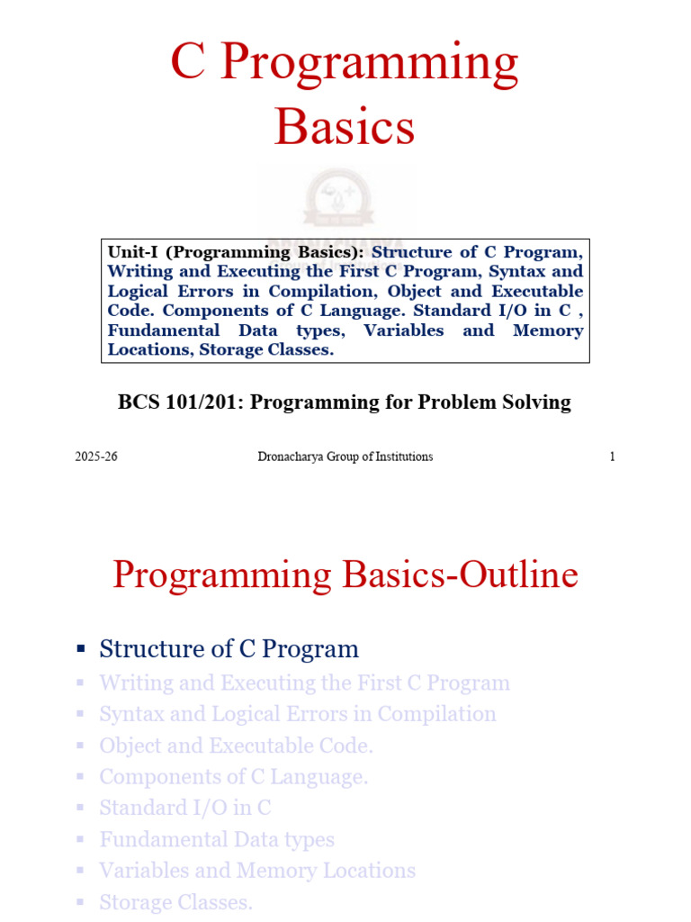C Programming Basics and Structure Guide | PDF | Integer (Computer Science) | Computer Program