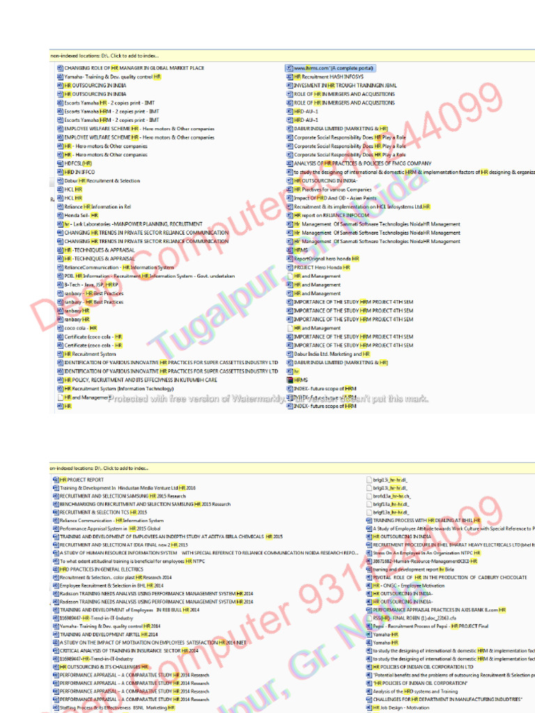 HR List | PDF