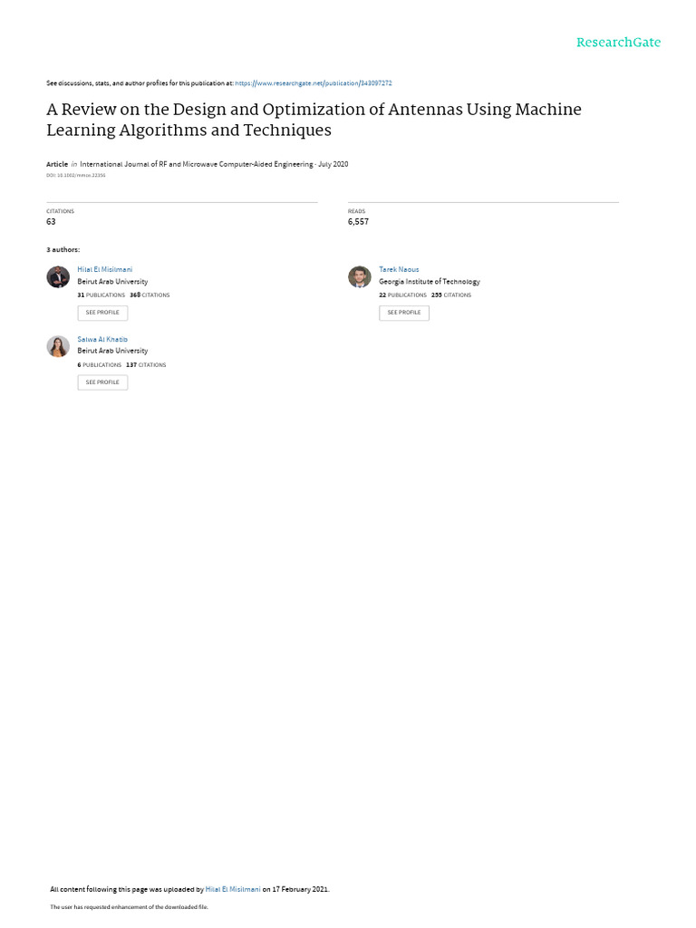 Antenna Design Optimization with ML | PDF | Machine Learning | Support ...