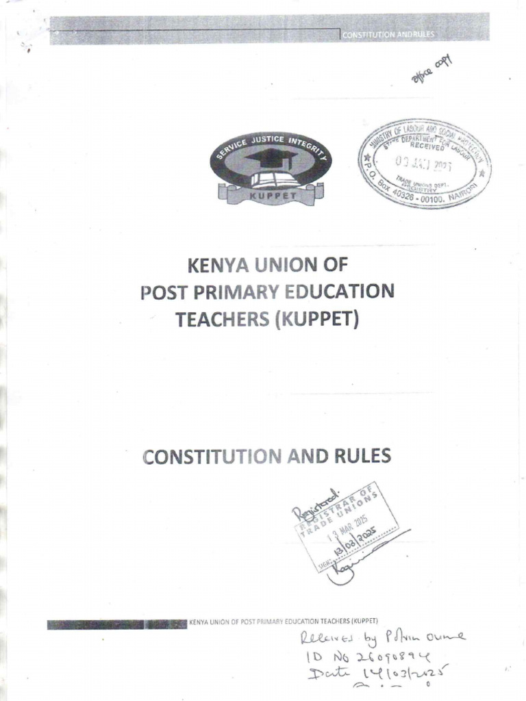 Kuppet Constitution 2024 Certified | PDF