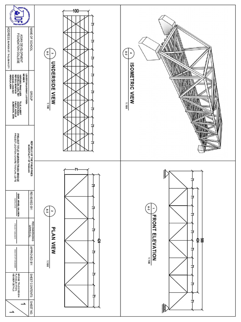Warren Truss Bridge Design Plans | PDF