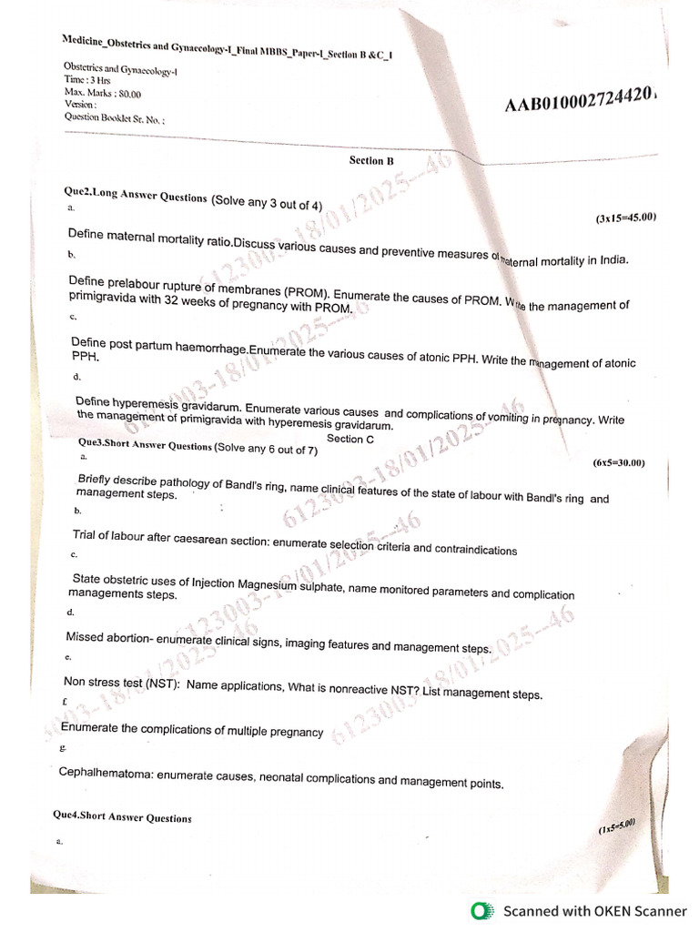 Ut Papers Mbbs Batch 2020pdf | PDF