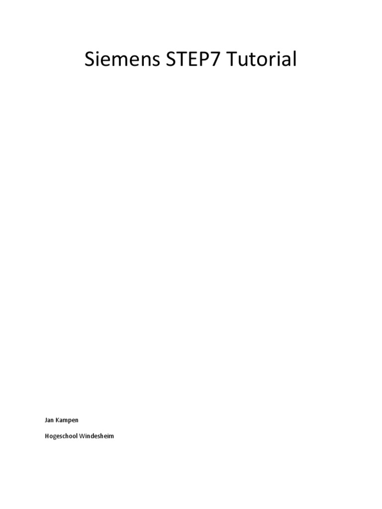 Siemens STEP7 Tutorial | PDF