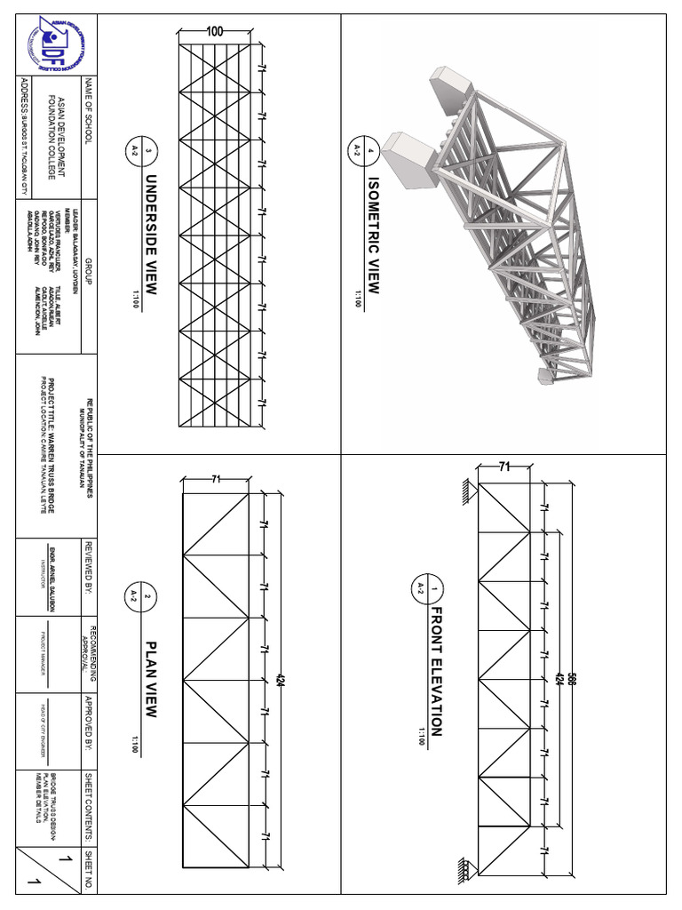 Warren Truss Bridge Design Plans | PDF