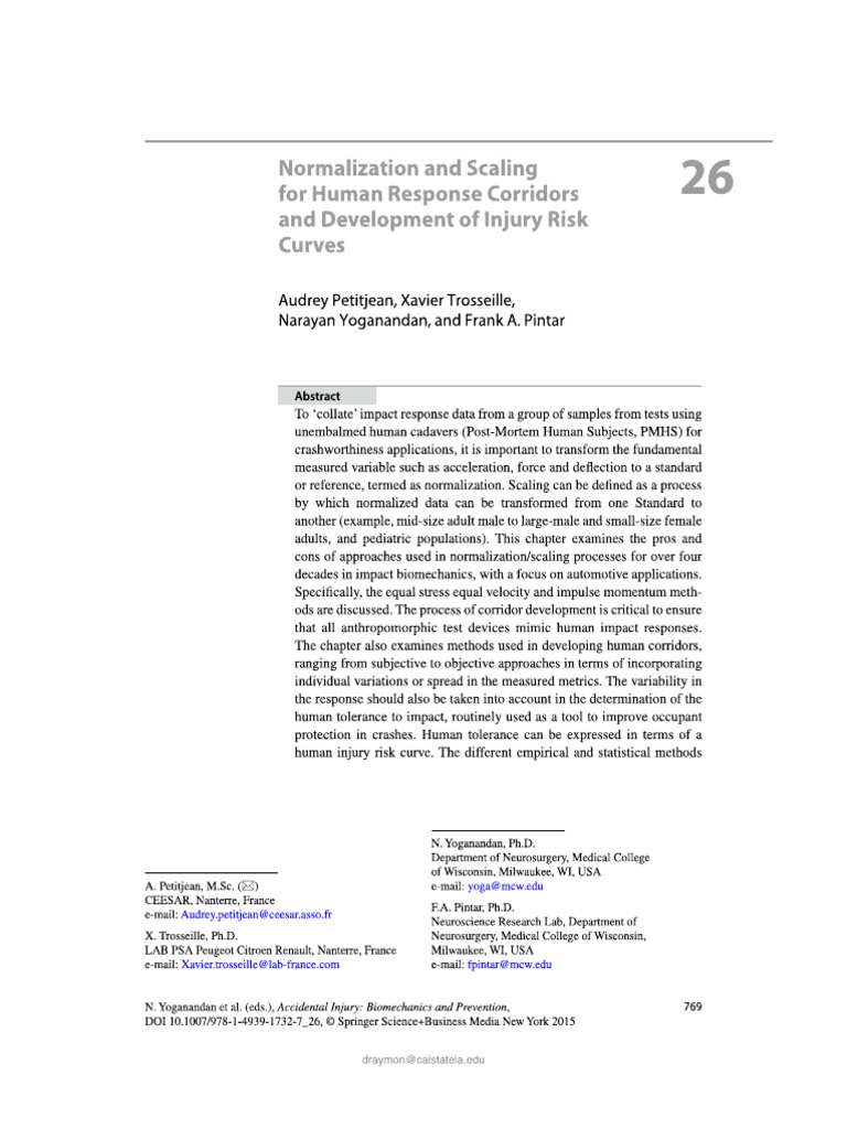 AA - Injury Risk Curve Development Chapter | PDF