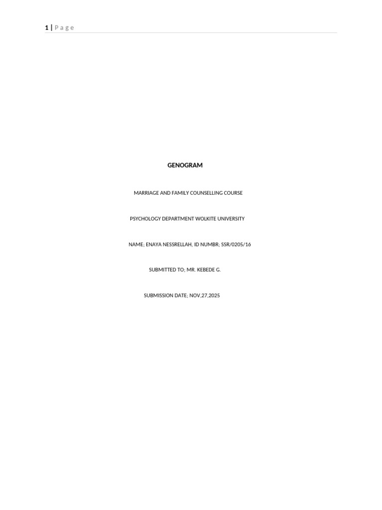 Genogram - Docx ENAYA NESS | PDF | Family | Value (Ethics)