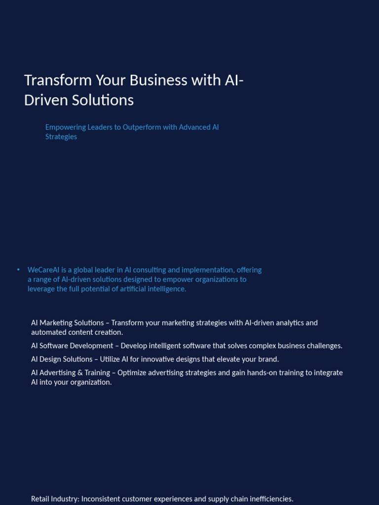 Transform Your Business | PDF | Artificial Intelligence | Intelligence ...