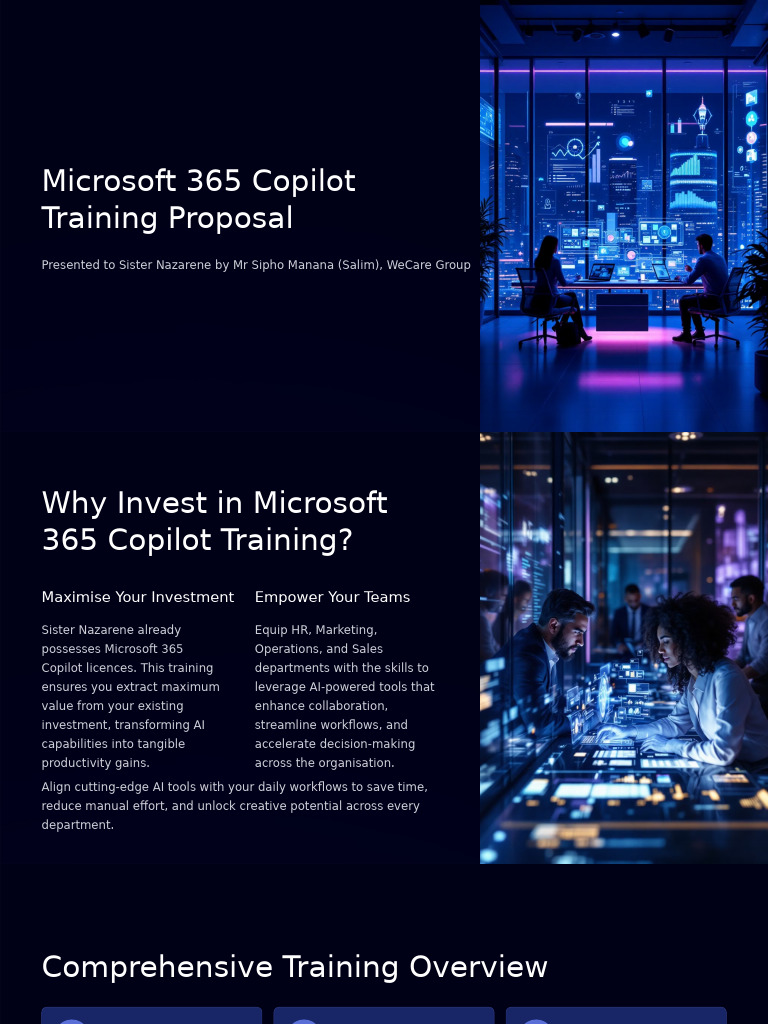 Microsoft 365 Copilot Training Proposal | PDF | Artificial Intelligence ...