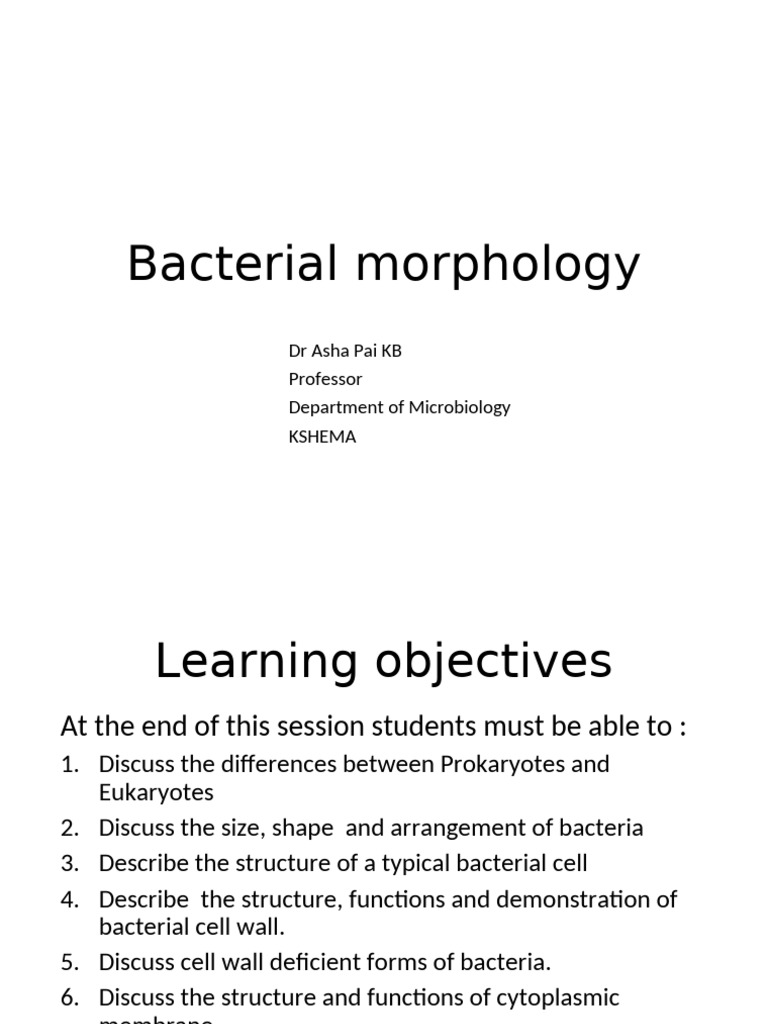 Bacterial Morphology Overview | PDF | Bacteria | Cell Wall