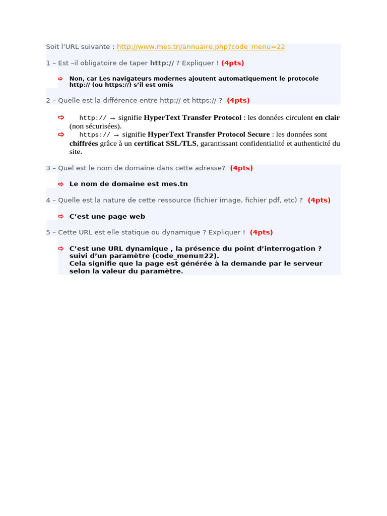 Comprendre les URL : http, https et dynamique | PDF