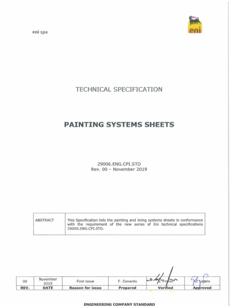 Eni Painting System Specifications | PDF | Paint | Epoxy
