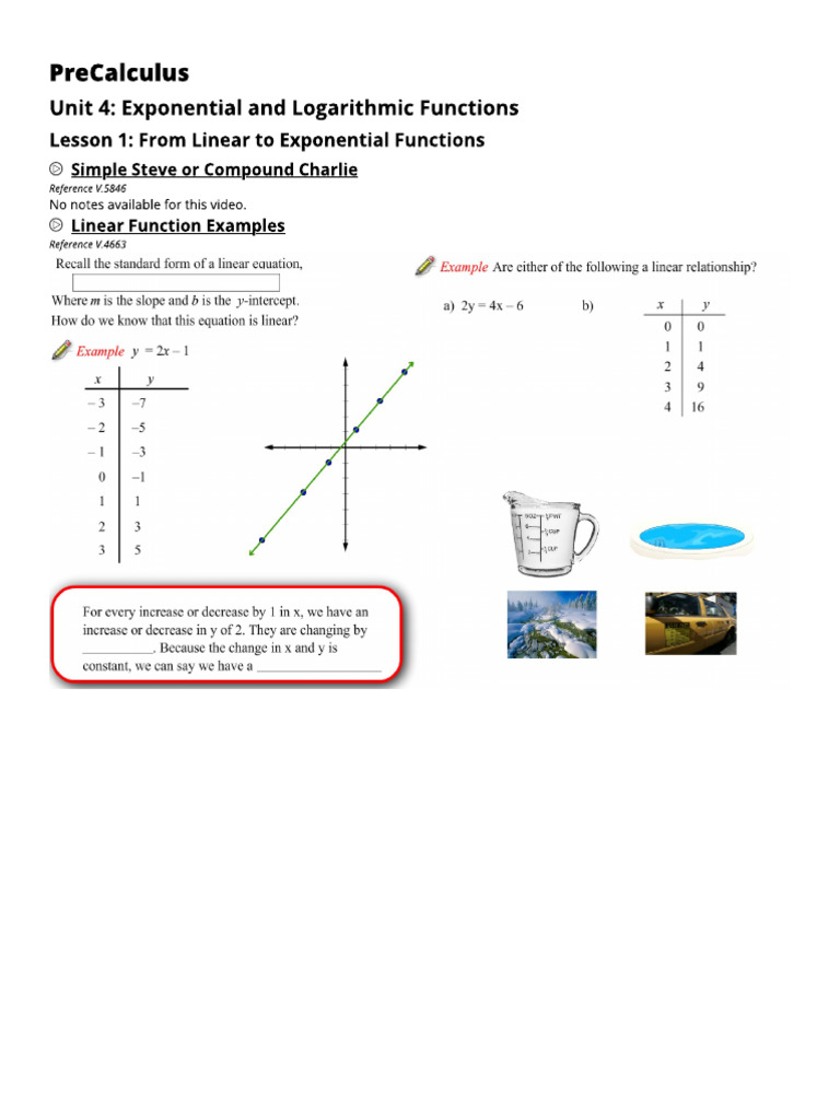 Topic 4 Lessons 1234 Precalc A | PDF