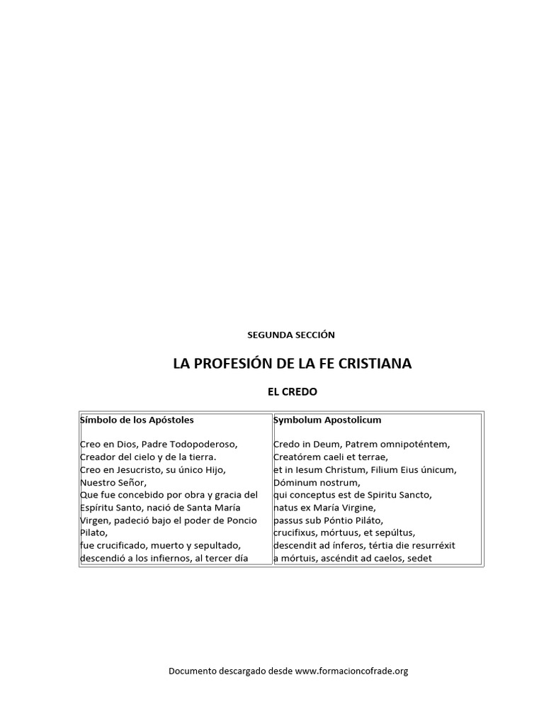 Catecismo La Profesión de La Fe (Credo) | PDF | María, madre de Jesús ...