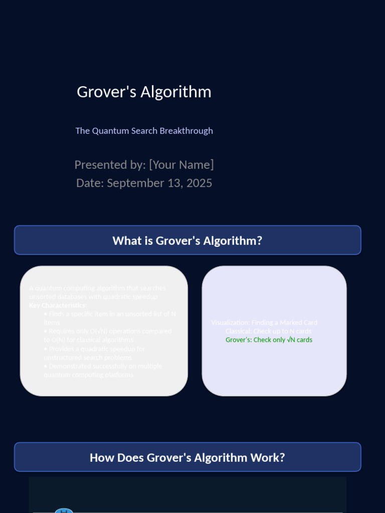 Grover's Algorithm: Quantum Search Explained | PDF | Quantum Computing ...