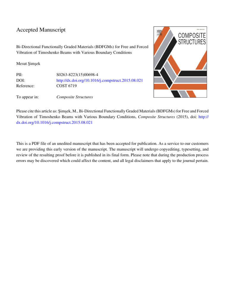 Bi Directional Functionally Graded Mater | PDF | Beam (Structure) | Bending