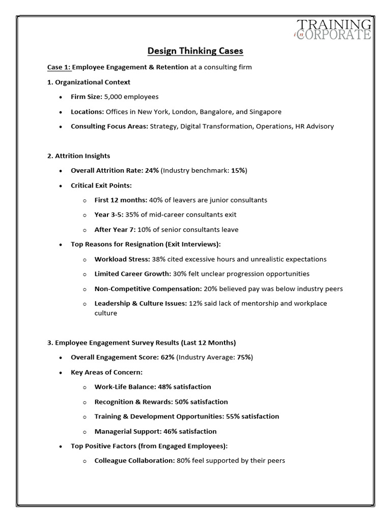 Design Thinking Case Scenarios 6 May 2025 RF v1 | PDF | Employee ...