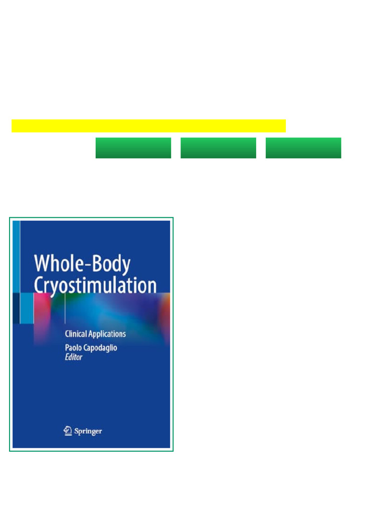 (Ebook) Whole-Body Cryostimulation: Clinical Applications by Paolo ...