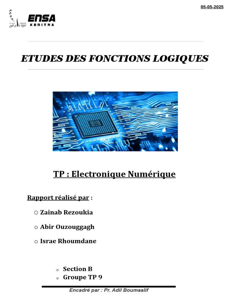 Étude des Fonctions Logiques en TP | PDF | Fonction logique