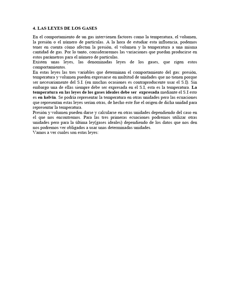 Leyes de los Gases: Boyle, Charles y Gay-Lussac | PDF | Gases | Temperatura