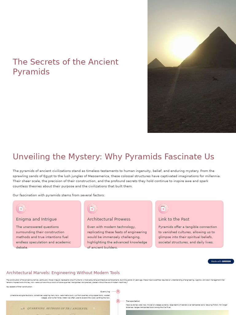 Secrets of Ancient Pyramids Unveiled | PDF | Egyptian Pyramids | Pyramid