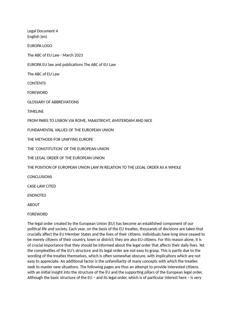 Legal 4 | PDF | Enlargement Of The European Union | European Economic ...