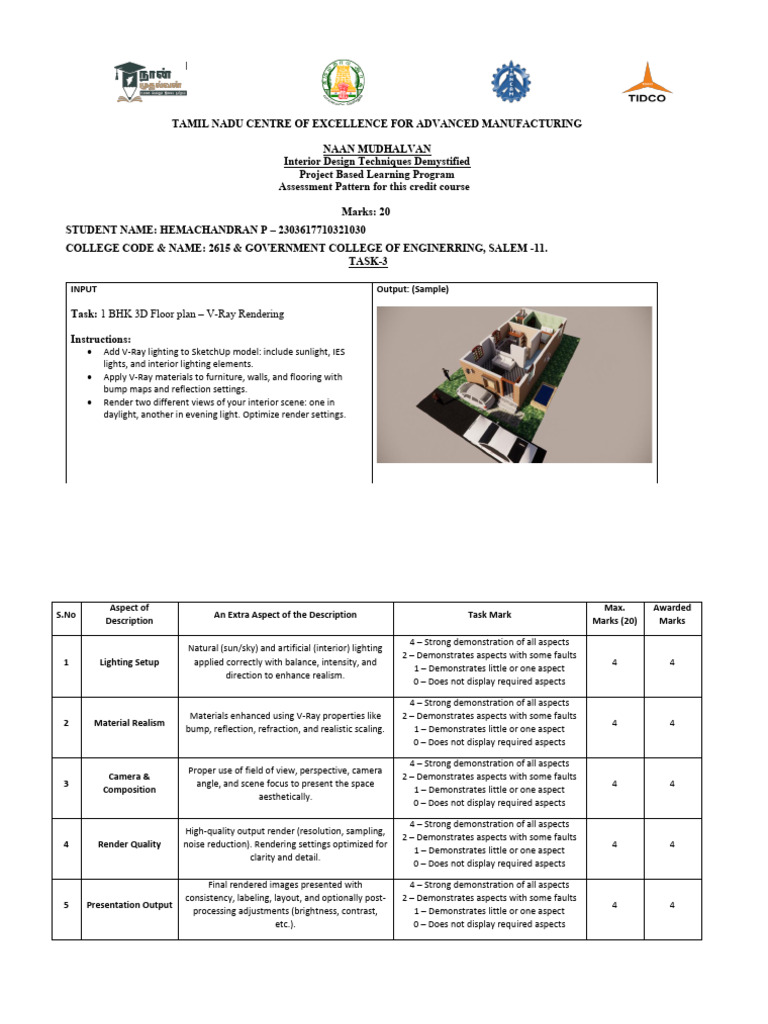 3D Interior Design Project Assessment | PDF | Rendering (Computer ...