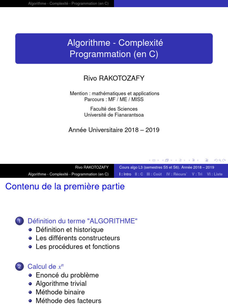 Algorithmes et Complexité en C | PDF | C (Langage de programmation ...
