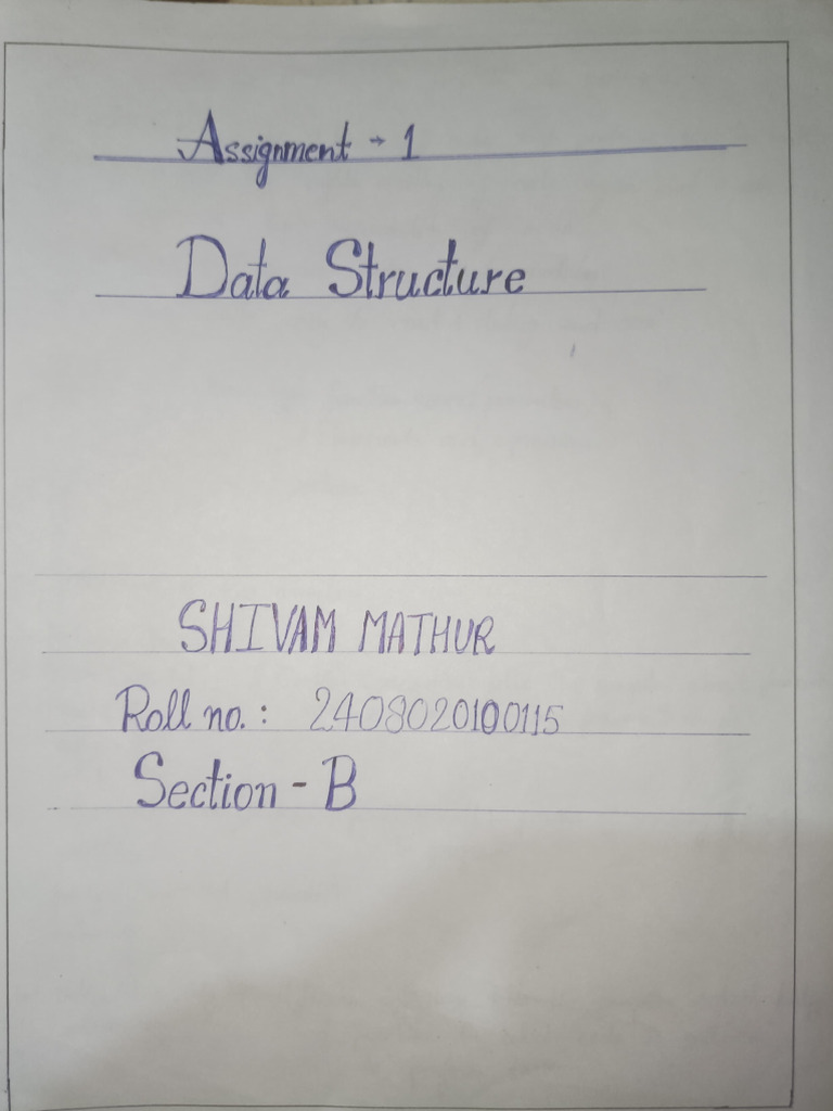 Assignment 1 DS CSE-115 | PDF