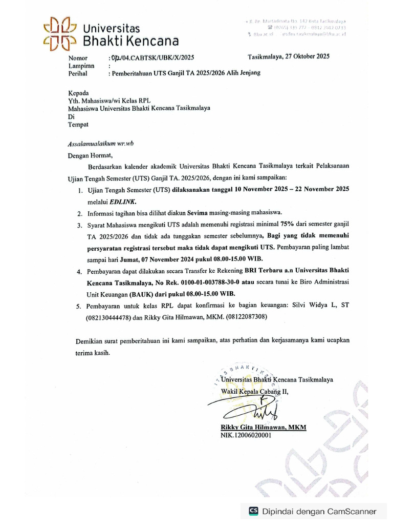 Surat UTS RPL 25-26 | PDF