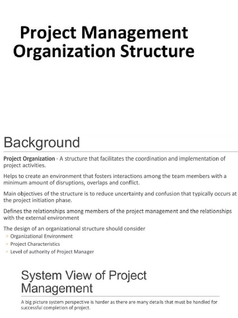 Project Management Organisational Structure l2.1 | PDF