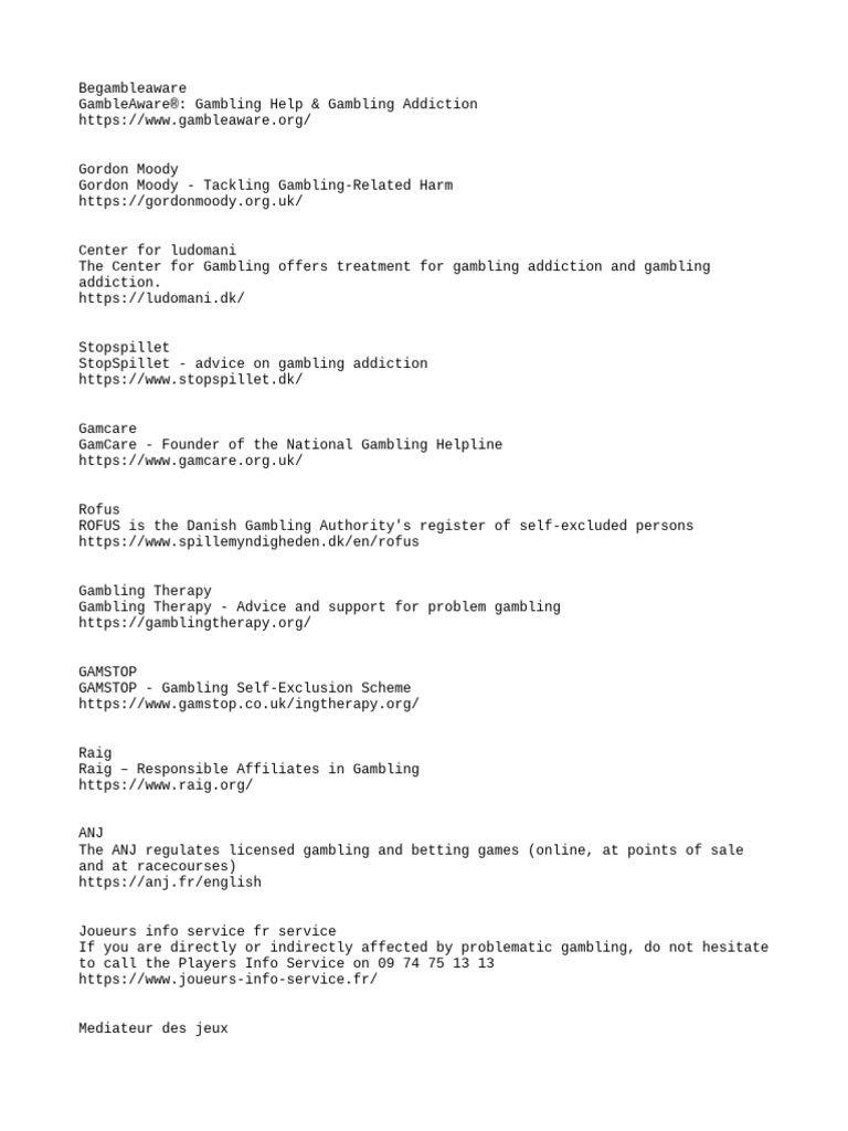 Gambling Addiction Resources and Support | PDF