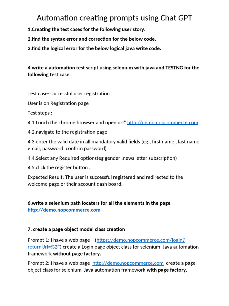 Automation Testing with ChatGPT and Selenium | PDF | Selenium (Software ...