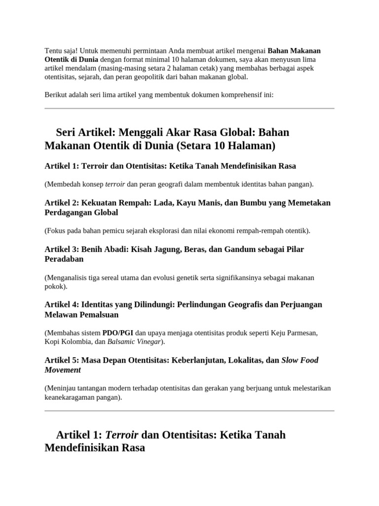 Brainstrom Bahan Makanan Otentik | PDF