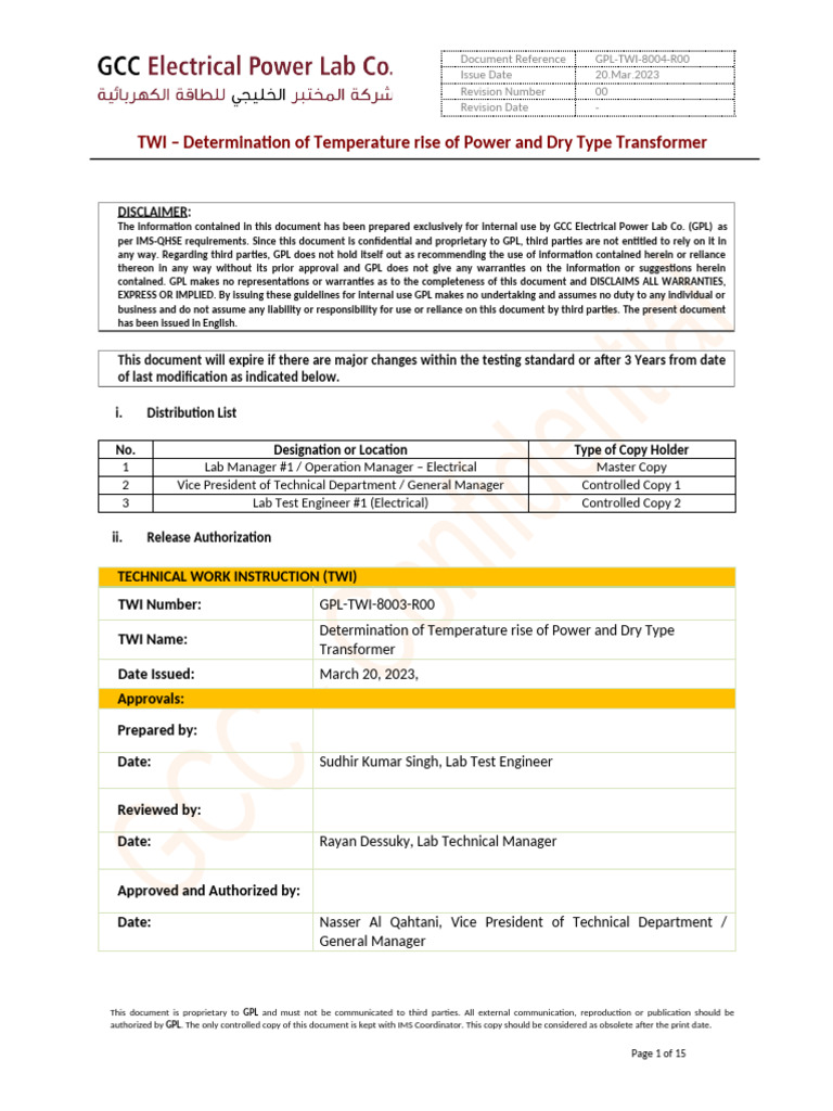 Temperature Rise Testing for Transformers | PDF | Transformer | Calibration