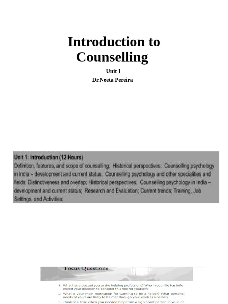 Counselling Skills and Techniques Overview | PDF | Psychotherapy ...