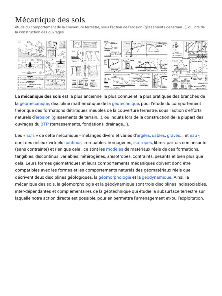 Mécanique des sols et géotechnique | PDF | Mécanique des sols | Mécanique