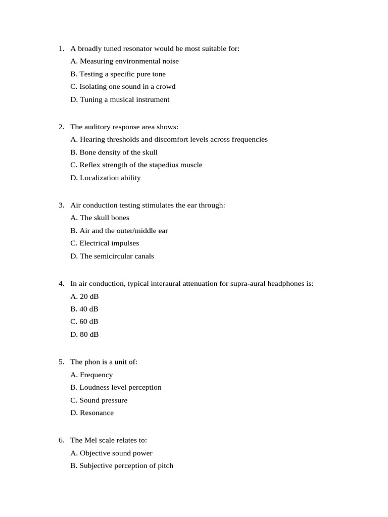 Audiology Concepts and Hearing Tests | PDF | Pitch (Music) | Hearing