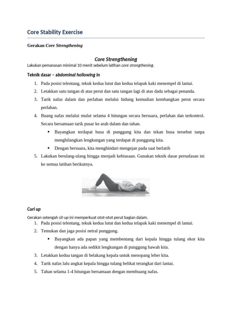 Latihan Penguatan Core untuk Pemula | PDF