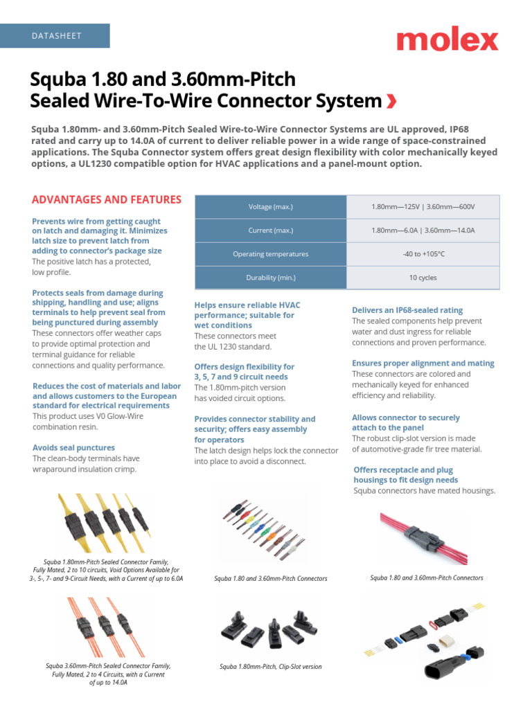 Squba Sealed Wire-to-Wire Connectors | PDF | Electrical Connector ...