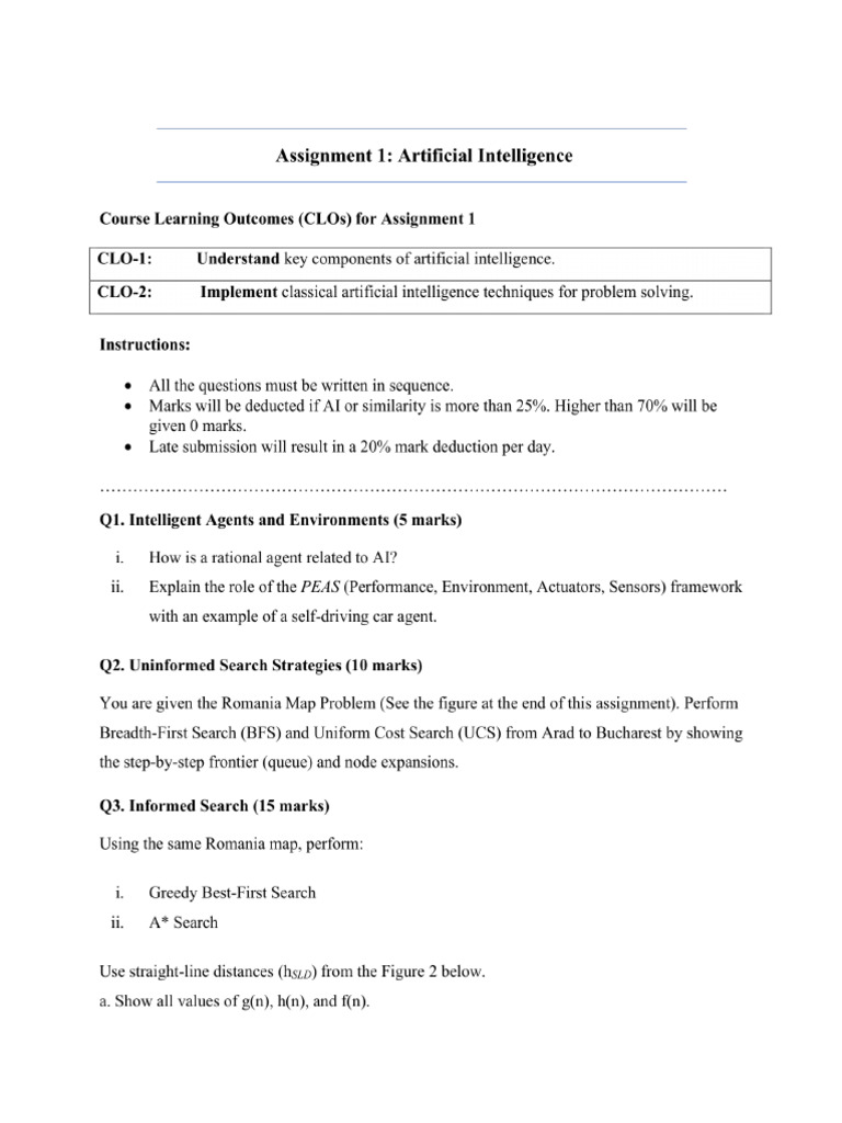 Assignment 1 - AI | PDF