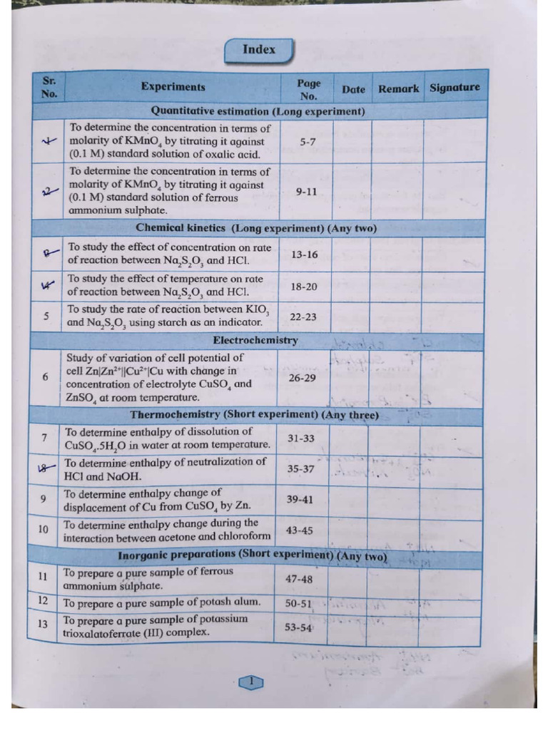 Record Book Chemistry | PDF