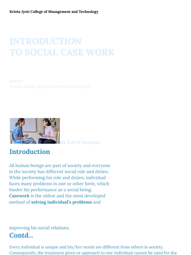 Module 1 Case Work Full | PDF | Social Work | Psychiatry